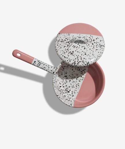 Garnek emaliowany na indukcję różowy
