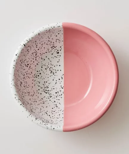 Miska emaliowana różowa