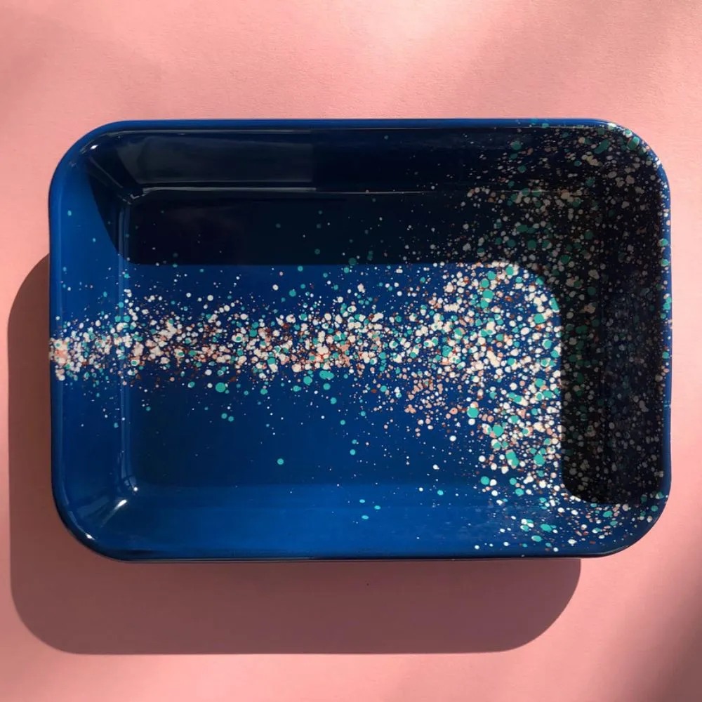 Forma do pieczenia emaliowana niebieska prostokątna Forma do pieczenia emaliowana niebieska