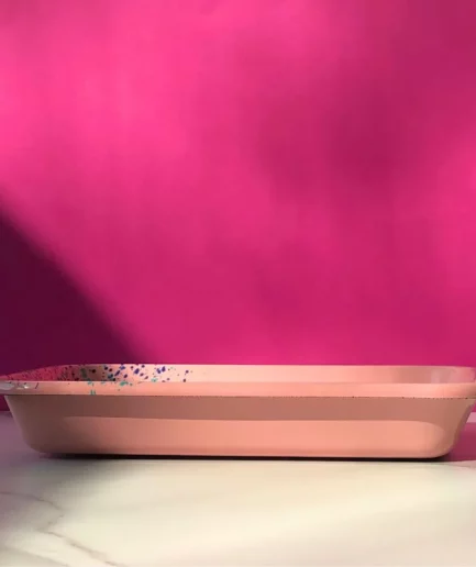 Forma do pieczenia emaliowana różowa prostokątna