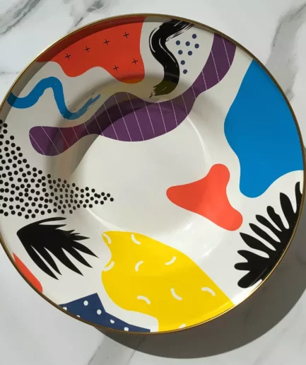 Talerz emaliowany kolorowy