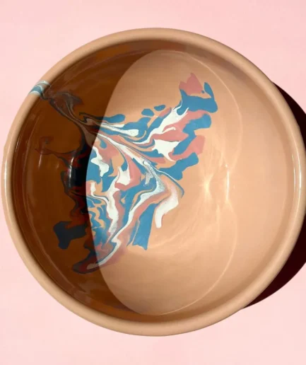 Miska emaliowana brzoskwiniowa duża