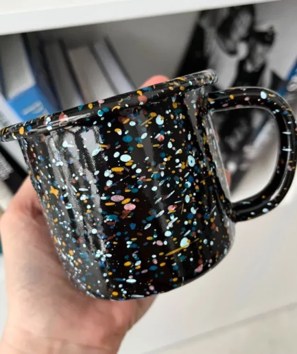 Kubek emaliowany czarny