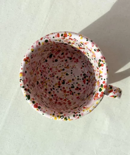 Kubek emaliowany różowy