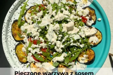 Warzywa pieczone z sosem jogurtowo-miętowym
