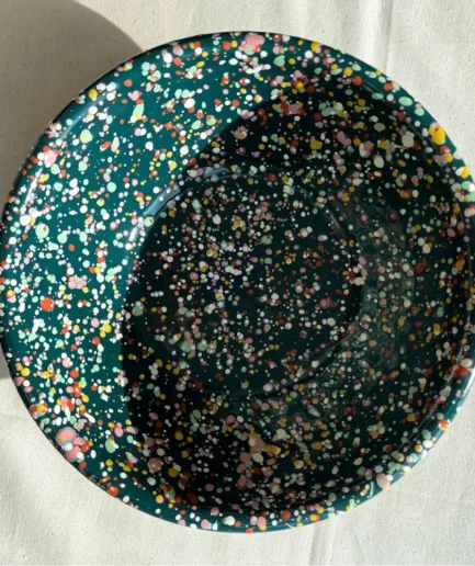 Miska emaliowana ciemnozielona