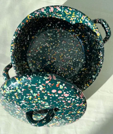 Garnek emaliowany zielony