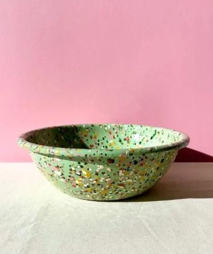 Mała miska miętowa emaliowana