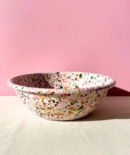 Mała miska różowa emaliowana