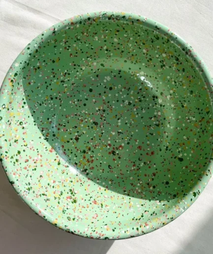 Miska emaliowana zielona duża