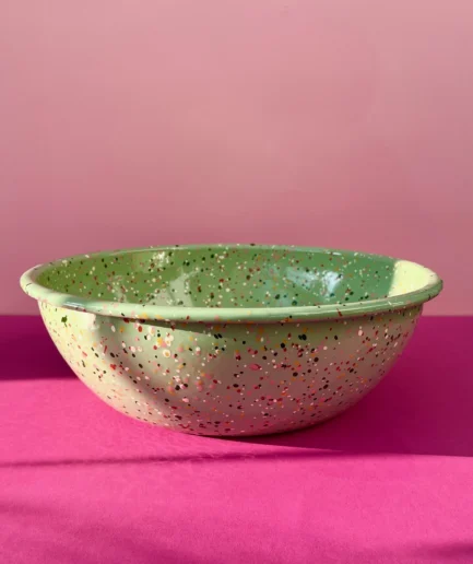 Miska emaliowana xxl 34 cm zielona Blush Meadow